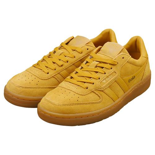 Gola Chaussures Femme Hawk Baskets En Daim Jaune Moutarde 41