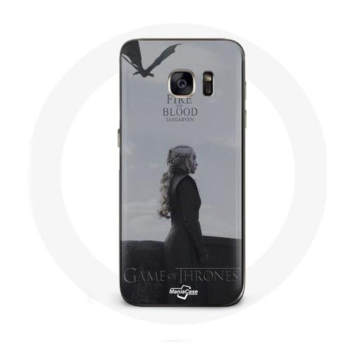 Coque Pour Samsung Galaxy S6 Edge Game Of Thrones Saison 8 Daenerys Targaryen Feu Et Sang Le Trône De Fer Logo Gris