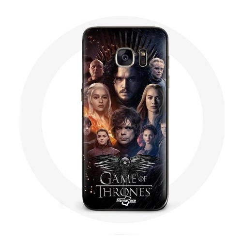 Coque Pour Samsung Galaxy S6 Edge Game Of Thrones Saison 8 Le Trône De Fer L'affiche De L'équipage Logo Aigle Gris