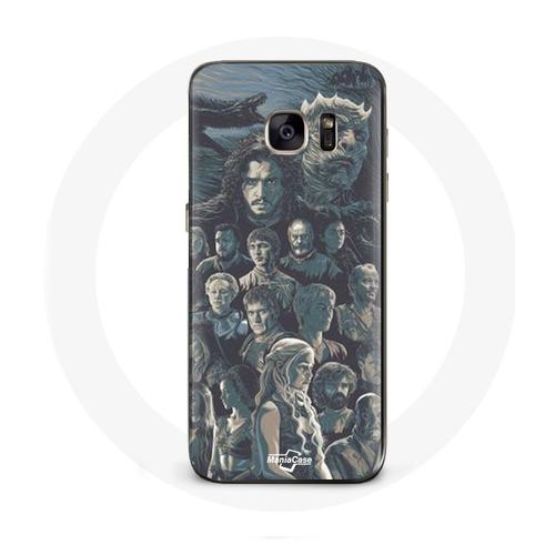 Coque Pour Samsung Galaxy S6 Game Of Thrones Saison 8 Le Trône De Fer Affiche Personnages Fond Gris