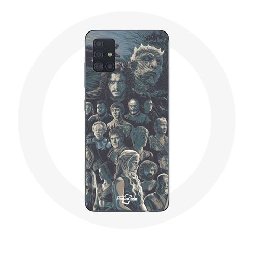 Coque Pour Samsung Galaxy A71 Game Of Thrones Saison 8 Le Trône De Fer Affiche Personnages Fond Gris