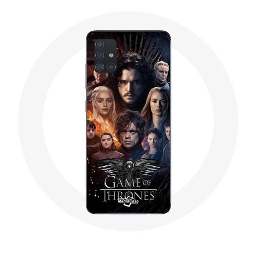Coque Pour Samsung Galaxy A71 Game Of Thrones Saison 8 Le Trône De Fer L'affiche De L'équipage Logo Aigle Gris