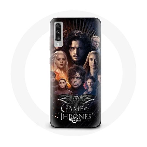 Coque Pour Samsung Galaxy A50 Game Of Thrones Saison 8 Le Trône De Fer L'affiche De L'équipage Logo Aigle Gris