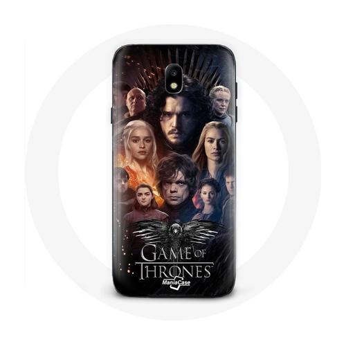 Coque Pour Samsung Galaxy J3 2017 Game Of Thrones Saison 8 Le Trône De Fer L'affiche De L'équipage Logo Aigle Gris