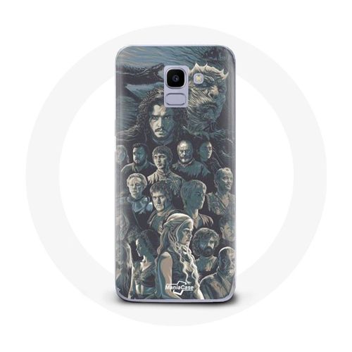 Coque Pour Samsung Galaxy A8 2018 Game Of Thrones Saison 8 Le Trône De Fer Affiche Personnages Fond Gris