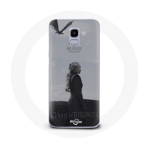 Coque Pour Samsung Galaxy A8 2018 Game Of Thrones Saison 8 Daenerys Targaryen Feu Et Sang Le Trône De Fer Logo Gris