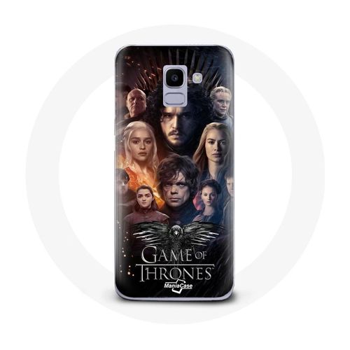 Coque Pour Samsung Galaxy A8 2018 Game Of Thrones Saison 8 Le Trône De Fer L'affiche De L'équipage Logo Aigle Gris