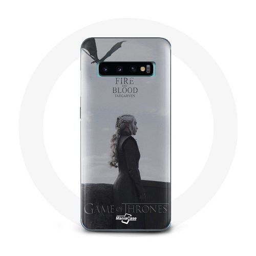 Coque Pour Samsung Galaxy S10 Edge Game Of Thrones Saison 8 Daenerys Targaryen Feu Et Sang Le Trône De Fer Logo Gris
