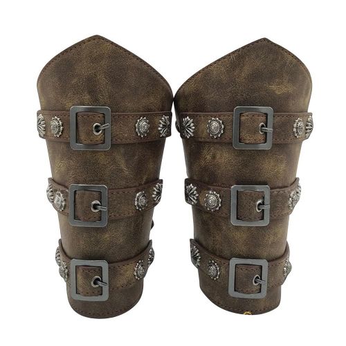Supports Larges En Faux Cuir, Protège-Bras Rétro Médiéval, Armure Manchette À Usages Multiples, Supports Universels En Pu Avec Boucle De Quincaillerie