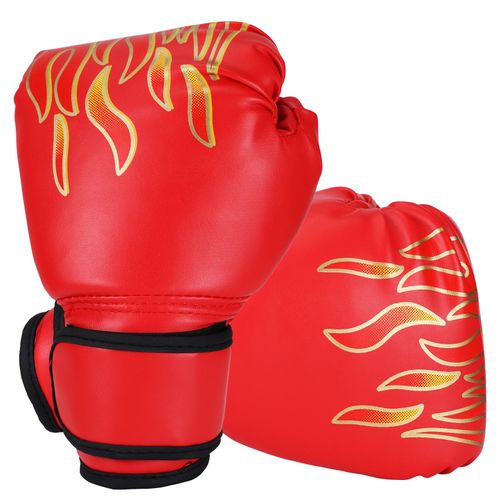 Gants De Boxe En Cuir Pu Pour Enfants, Maille Flamme Professionnelle, Respirant, Pour Entraînement Sanda, Livraison Directe