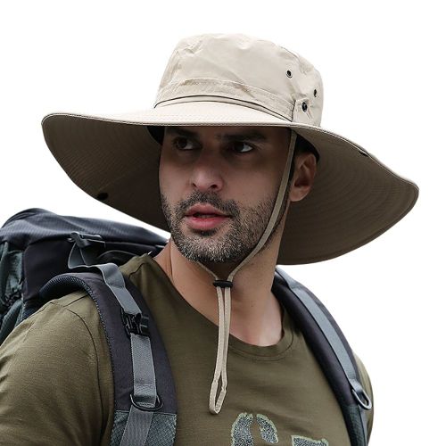 Chapeau De Pêcheur À Large Bord De 12cm Pour Hommes Et Femmes, Casquette De Soleil Solide Et Imperméable, Casquette D'alpinisme, Casquette De Pêche, Panama