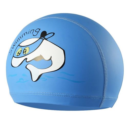 Casquette De Natation Imperméable Pour Enfants, Chapeau De Natation En Tissu Pu Avec Impression De Dauphin De Dessin Animé, Protection Des Oreilles Pour Garçons Et Filles, Équipement De Plongée