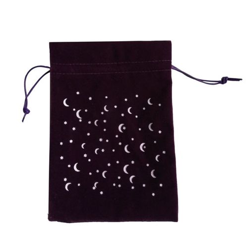 Sac De Rangement En Velours Étoile Lune, Mini Sac De Cartes De Jeu De Société, Sac De Rangement En Cristal De Divination De Sorcière, Sac De Rangement De Bijoux À Cordon