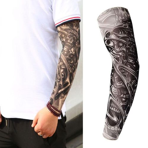 Brassard Imprimé Tatouage 3d, Manches De Cyclisme En Plein Air, Protection Uv, Vtt, Vélo, Protection Des Bras, Manchons D'équitation