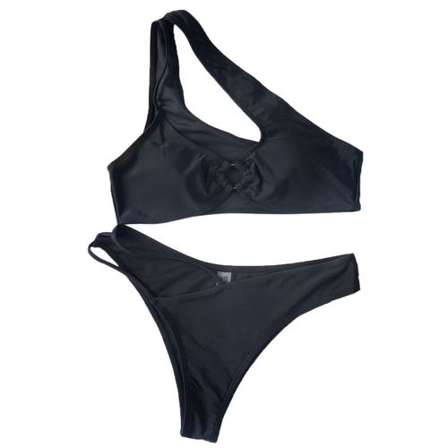 Maillot De Bain Asymétrique Épaule Dénudée Pour Femmes, Asymétrique, À Boucle, Bikini, Ensemble Deux Pièces, Taille Haute, Vêtements De Plage, Vacances, Été, 2022