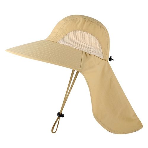 Chapeau De Soleil D'été Upf50 +, En Maille Respirante, Seau, Randonnée, Pêche, Avec Rabat De Cou, Plein Air À Long Bord
