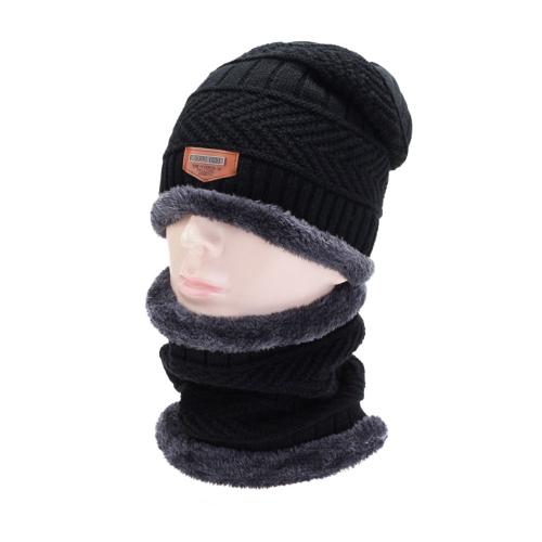 Ensemble Bonnet Et Écharpe De Ski, Unisexe, Chaud, En Cuir, Pour L'hiver, Tricoté, Pour Hommes Et Femmes