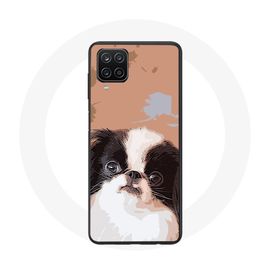 Coque Pour Samsung Galaxy A22 4g Épagneul Japonais Noir Et Blanc Race De Chiens