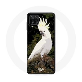 Coque Pour Samsung Galaxy A22 4g Cacatoes Perroquets Blanc Sur L'arbre