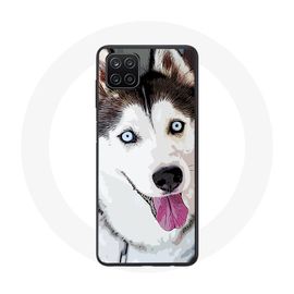 Coque Pour Samsung Galaxy A22 4g Husky Blanc De Sibérie Yeux Bleus