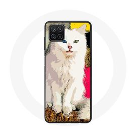 Coque Pour Samsung Galaxy A22 4g Turc De Van Chat Blanc Aux Yeux Bleu Et Jaune