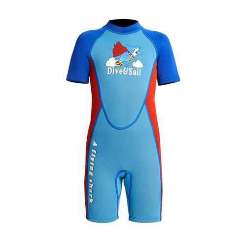 Combinaison En Néoprène 2.5mm, Fermeture Éclair Au Dos, Garde Au Chaud Pour La Natation, Le Surf, La Plongée Sous-Marine, La Plongée En Apnée, Pour Enfants Garçons Et Filles, 1 Pièce