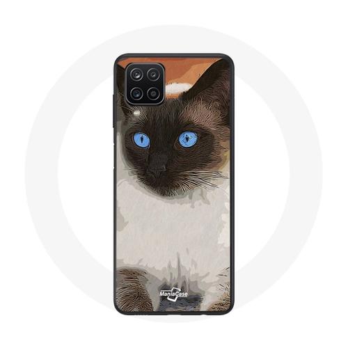 Coque Pour Samsung Galaxy A42 5g Chat Siamois Noir Et Blanc Yeux Bleus