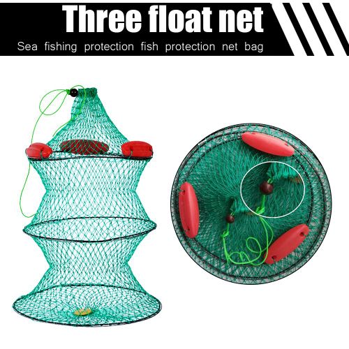Filet De Pêche Pliable Et Portable, Cage Piège, Bateau, Accessoires De Pêche, Trois Réseaux De Lancer À Billes Flottants Sans Déformation
