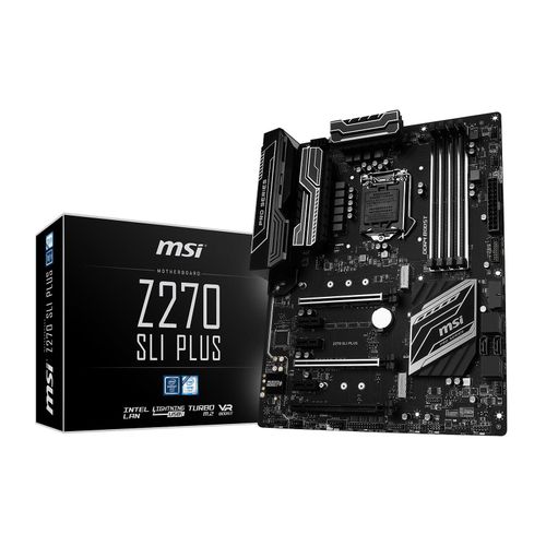 MSI Z270 SLI PLUS - Carte-mère - ATX - LGA1151 Socket - Z270 Chipset - USB 3.1 Gen 1, USB-C Gen2, USB 3.1 Gen 2 - Gigabit LAN - carte graphique embarquée (unité centrale requise) - audio HD (8...