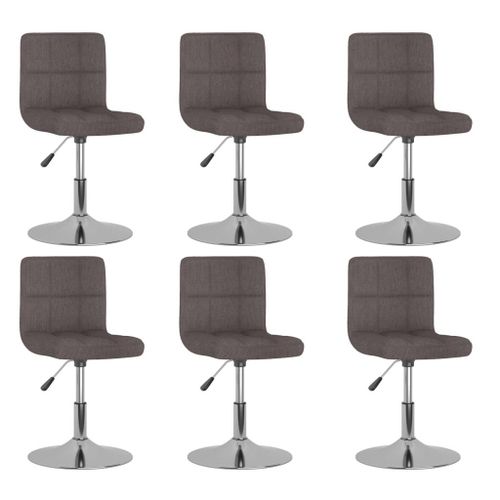 Vidaxl Chaises Pivotantes De Salle À Manger 6 Pcs Taupe Tissu