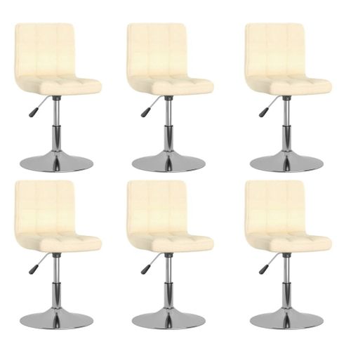 3087460 Vidaxl Swivel Dining Chairs 6 Pcs Cream Fabric (334211×3)