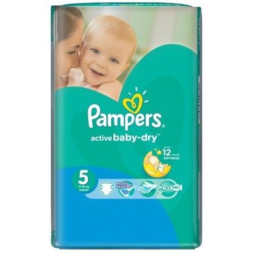 Pack 64 Couches Pampers Active Baby Dry Taille 5 Junior (11-18-Kg)