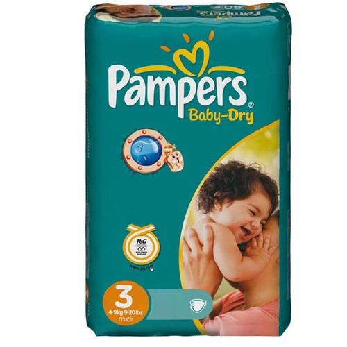 Mega Pack 104 Couches Pampers Baby Dry Taille 3 Midi (4-10 Kg)