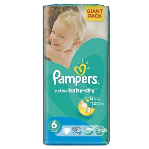 Pack 44 Couches Pampers Active Baby Dry Taille 6 (16 Kg Et +)