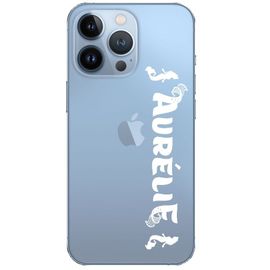 Coque Iphone 13 Pro Prenom Police 22 Blanc Et Sirene