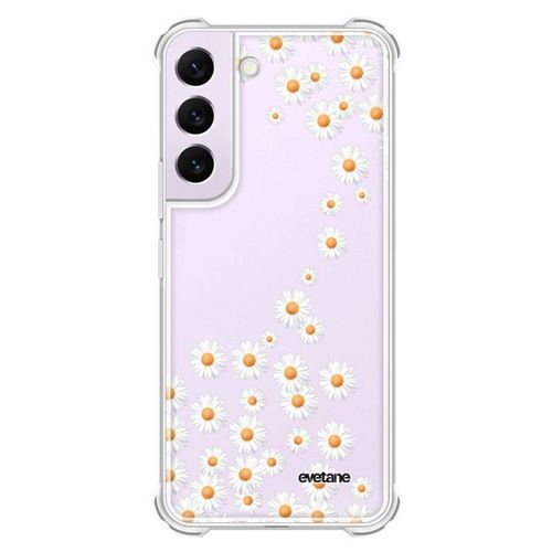Coque Samsung Galaxy S21 Fe Silicone Antichocs Solides Coins Renforcés Protection Housse Transparente Marguerite Evetane