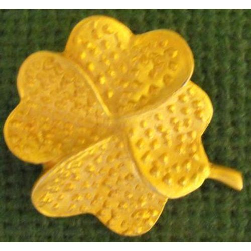 Broche Fantaisie Dorée - Trèfle À 4 Feuilles