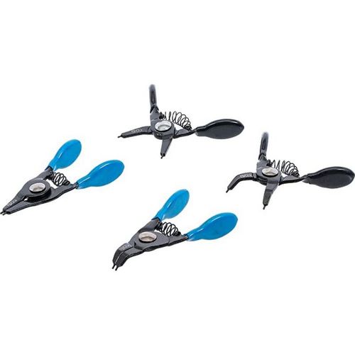 JEU DE 4 PETITES PINCES A CIRCLIPS INTERIEUR, EXTERIEUR DROITES ET COUDEES