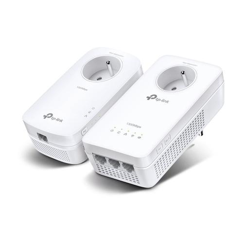 TP-Link TL-WPA8635P KIT V4 - Kit d'adaptation pour courant porteur commutateur 3 ports - 1GbE, HomePlug AV (HPAV) 2.0, IEEE 1901 - Wi-Fi 5 - Bi-bande - Branchement mural