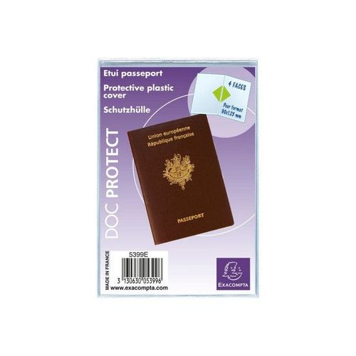 Etui De Protection Pour Passeport - Plastique - Transparent - Exacompta