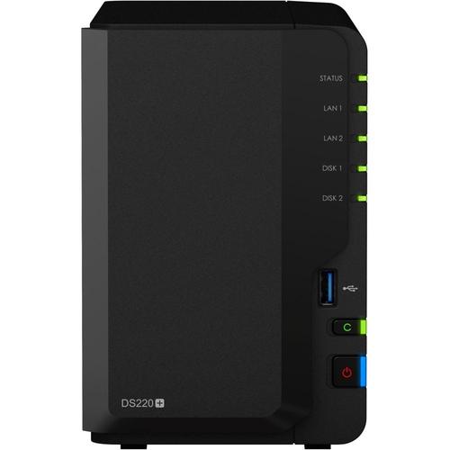 Synology Disk Station DS220+ - Serveur NAS - 2 Baies - SATA 6Gb/s - RAID RAID 0, 1, JBOD - RAM 2 Go - Gigabit Ethernet - iSCSI support