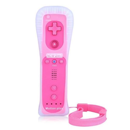 Poignée Droite 2 En 1 Avec Accélérateur Intégré Pour Hôte Nintendo Wii / Wiiu (Rose)