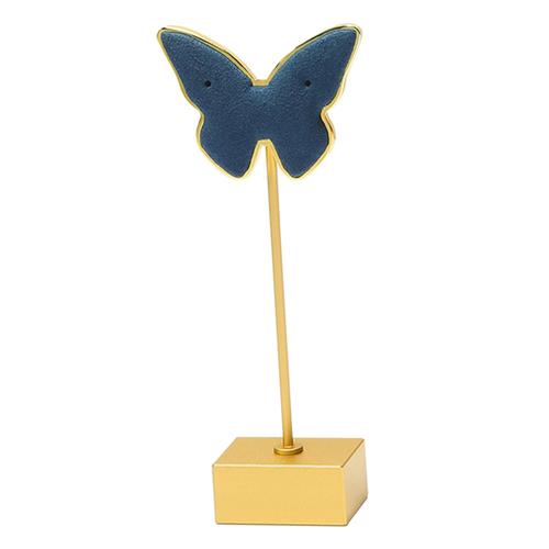 Boucles D'oreilles En Forme De Papillon Support Présentoir De Bijoux Pour Femme Fille, Base Stable Rectangulaire - Bleu