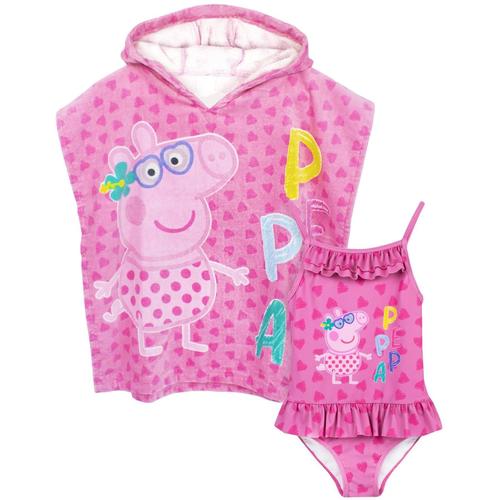 Peppa Pig - Ensemble Maillot De Bain Et Poncho - Fille