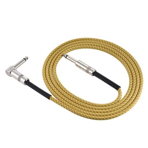 Câble De Guitare Électrique De 3 Mètres Tressé, 90% Blindé, Câble Pour Instrument De Musique, Basse, Angle Droit À 6.35mm
