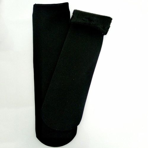 Chaussettes De Neige Pour Femmes, Noires, En Velours, Épaisses