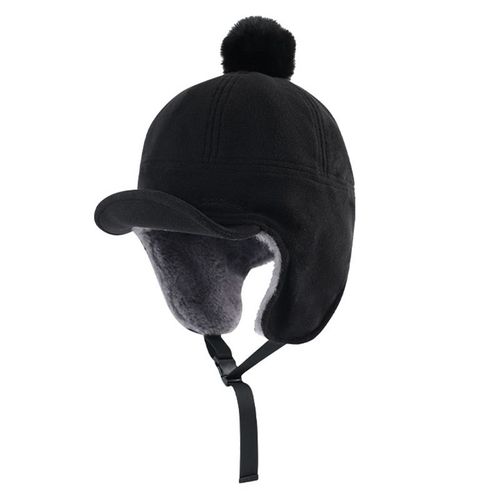 Casquette Coupe-Vent Pour Le Ski, Protection Des Oreilles Et Casquette De Ski Épaisse En Peluche Avec Bouclier Facial Amovible