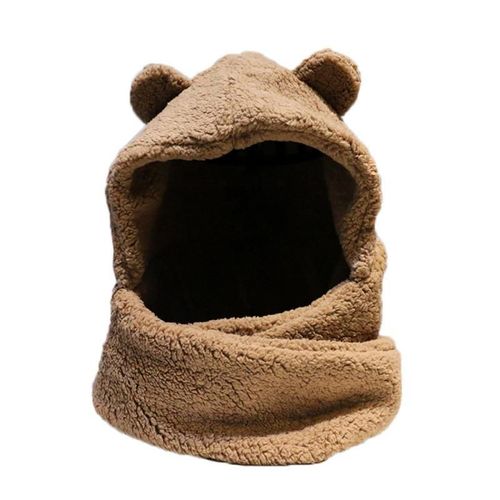 Chapeaux D'hiver Pour Femmes Et Filles, Écharpe D'ours Mignon, Bonnet Une Pièce À La Mode, Épais Et Chaud, Décontracté, En Peluche, Pour Protéger Les Oreilles