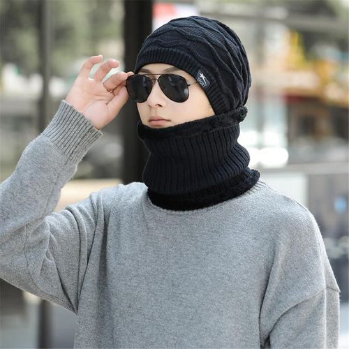Bonnet Épais En Laine Tricoté Pour Homme, Couvre-Chef De Style Coréen, Coupe-Vent Et Chaud Pour L'extérieur