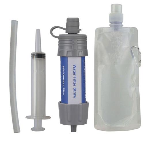 Filtre À Eau D'extérieur Pour Paille, Système De Filtration Portable, Purificateur D'eau En 2 Étapes, Équipement De Survie Pour Camping, Randonnée, Escalade Et Émerg